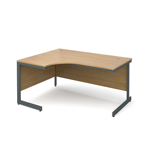 Maestro cantilever leg left hand ergonomic desk 1524mm - oak Maestro cantilever leg left hand ergonomic desk 1524mm - oak