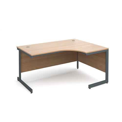 Maestro cantilever leg right hand ergonomic desk 1524mm - beech Maestro cantilever leg right hand ergonomic desk 1524mm - beech