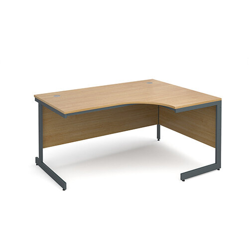 Maestro cantilever leg right hand ergonomic desk 1524mm - oak Maestro cantilever leg right hand ergonomic desk 1524mm - oak