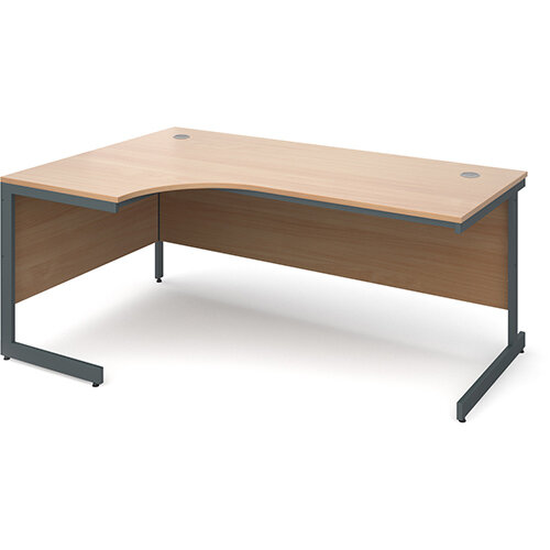Maestro cantilever leg left hand ergonomic desk 1778mm - beech Maestro cantilever leg left hand ergonomic desk 1778mm - beech
