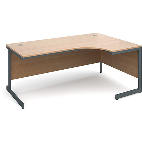 Maestro cantilever leg right hand ergonomic desk 1778mm - beech Maestro cantilever leg right hand ergonomic desk 1778mm - beech