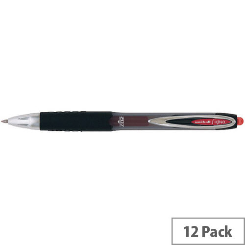 Uni-Ball Signo Retractable Gel Ink Rollerball Pen 0.5mm Line Red Pack of 12 UMN207 Uni-Ball Signo Retractable Gel Ink Rollerball Pen 0.5mm Line Red Pack of 12 UMN207