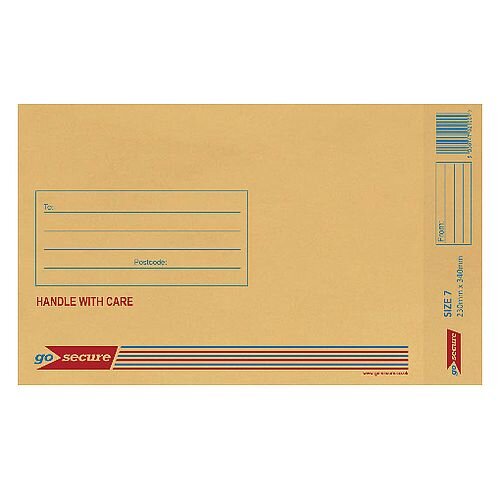 GoSecure Size 7 Bubble Lined Envelope 230x340mm Gold Pack of 50 ML10054 GoSecure Size 7 Bubble Lined Envelope 230x340mm Gold Pack of 50 ML10054