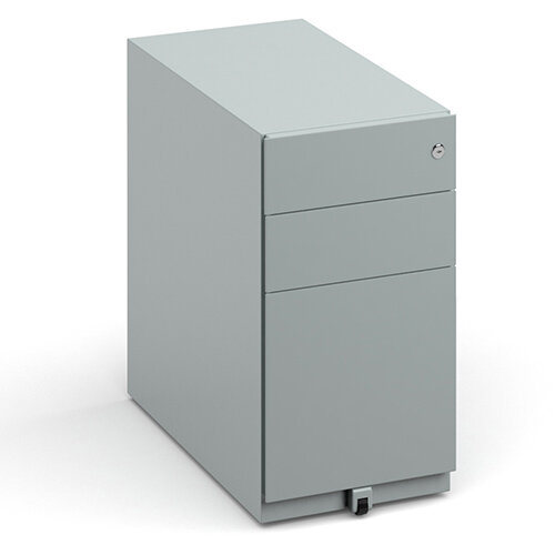 Bisley Slimline Steel Pedestal 300mm Wide - Silver