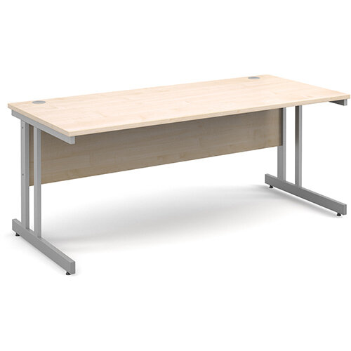 Momento straight desk 1800mm x 800mm - silver cantilever frame, maple top Momento straight desk 1800mm x 800mm - silver cantilever frame, maple top