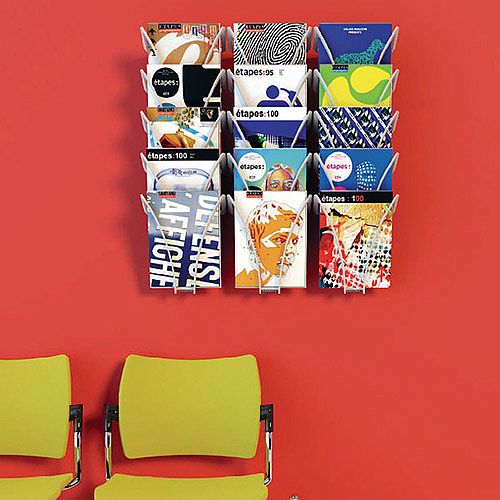 Fast Paper Filario A4 15 Pocket Wall Display System Silver F4077235 Fast Paper Filario A4 15 Pocket Wall Display System Silver F4077235