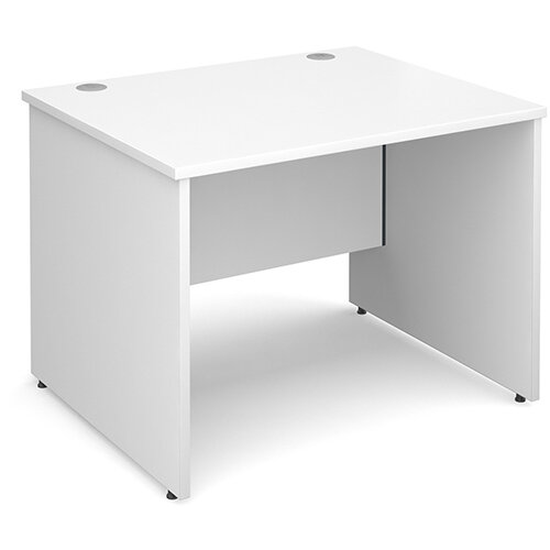 Maestro 25 PL straight desk 1000mm x 800mm - white panel leg design