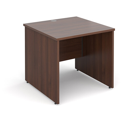 Maestro 25 PL straight desk 800mm x 800mm - walnut panel leg design