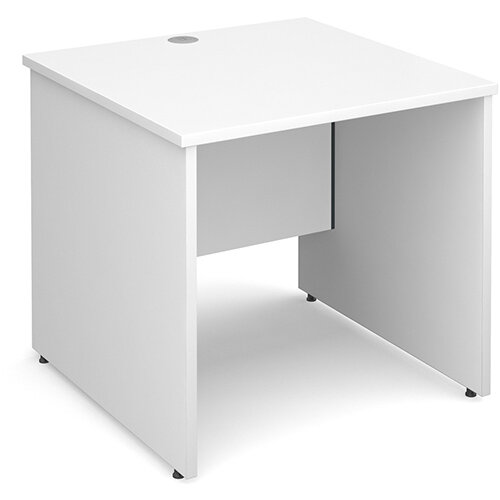 Maestro 25 PL straight desk 800mm x 800mm - white panel leg design