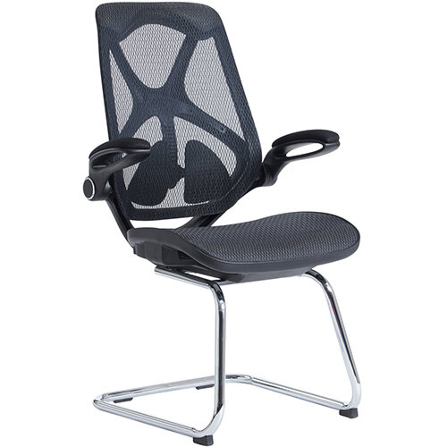 Napier high mesh back visitors chair with mesh seat - black Napier high mesh back visitors chair with mesh seat - black