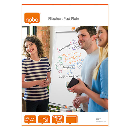 Nobo Flipchart Pad Plain 100 Sheets 60gsm 580x810mm (A1) Pack 2 Ref 34633681 Nobo Flipchart Pad Plain 100 Sheets 60gsm 580x810mm (A1) Pack 2 Ref 34633681