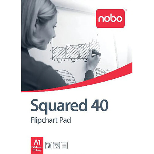 Nobo Squared Flipchart Pad A1 40 Sheet Pack of 5 34631166