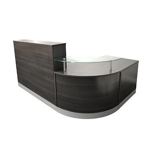 Complete Curved Reception Unit Anthracite Finish With Glass Counter