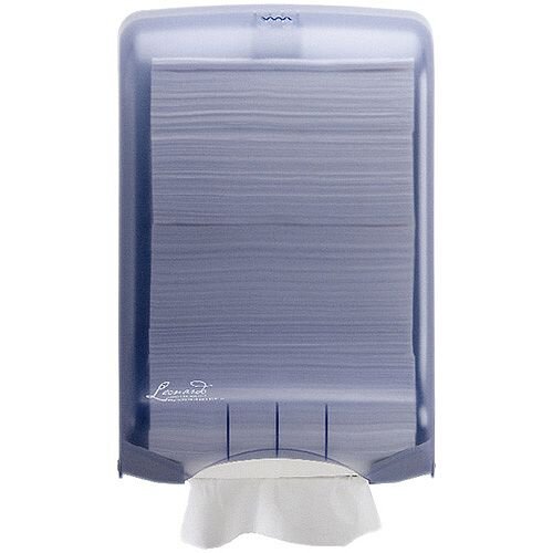 Leonardo Large Blue M Fold Hand Towel Dispenser 750 Sheet Capacity DSHA03 Leonardo Large Blue M Fold Hand Towel Dispenser 750 Sheet Capacity DSHA03