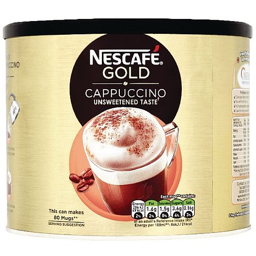 Nescafe Gold Instant Cappuccino Coffee 1kg Tin Pack of 1 12144978 Hunt Office UK