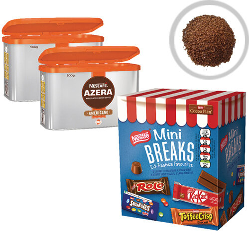 Nescafe Azera 2x500g FOC Mini Breaks Mixed Selection Pack of 24 NL819843 Nescafe Azera 2x500g FOC Mini Breaks Mixed Selection Pack of 24 NL819843