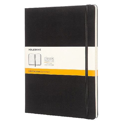 Moleskine Notebook Hard Cover Ruled Extra Large Black QP090