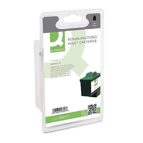 Lexmark No 16 Compatible Black Ink Cartridge 10N0016 Q-Connect Lexmark No 16 Compatible Black Ink Cartridge 10N0016 Q-Connect