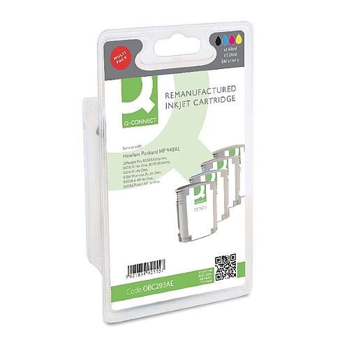 HP 940XL Compatible 4-Colour High Capacity Inkjet Cartridges Multipack C2N93AE Q-Connect HP 940XL Compatible 4-Colour High Capacity Inkjet Cartridges Multipack C2N93AE Q-Connect