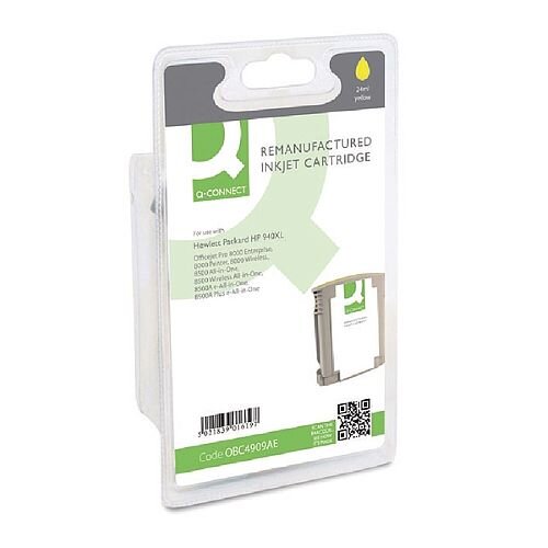 HP 940XL Yellow Compatible Inkjet Cartridge C4909AE Q-Connect HP 940XL Yellow Compatible Inkjet Cartridge C4909AE Q-Connect