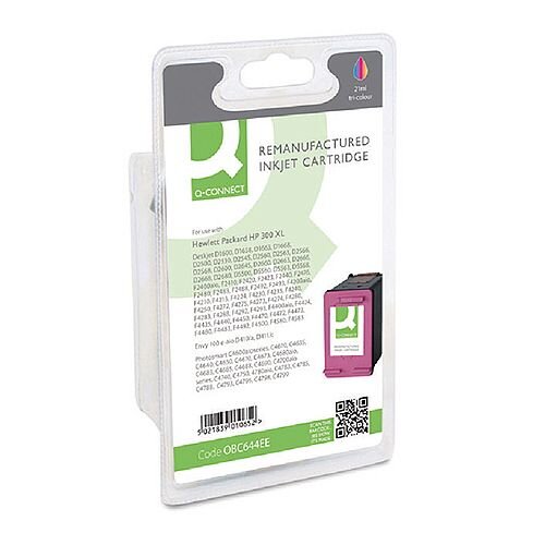 HP 300XL Compatible 3-Colour Ink Cartridge CC644EE Q-Connect HP 300XL Compatible 3-Colour Ink Cartridge CC644EE Q-Connect