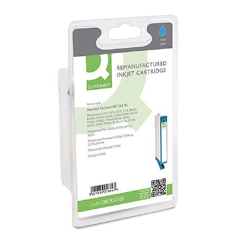 HP 364XL Compatible Cyan High Capacity Ink Cartridge CB323EE Q-Connect HP 364XL Compatible Cyan High Capacity Ink Cartridge CB323EE Q-Connect