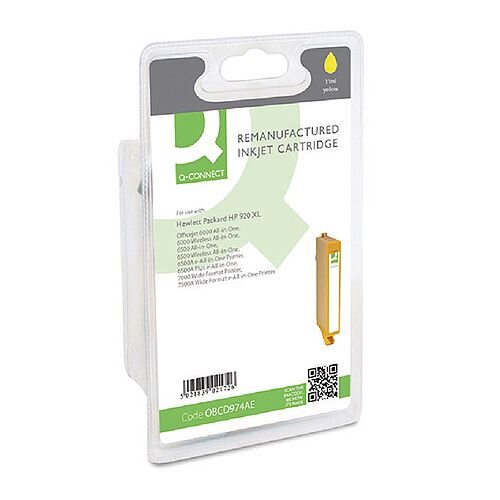 HP 920XL Compatible Yellow High Capacity Inkjet Cartridge CD974AE Q-Connect HP 920XL Compatible Yellow High Capacity Inkjet Cartridge CD974AE Q-Connect