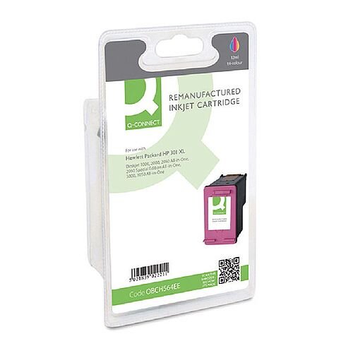 HP 301XL Compatible Tri-Colour Ink Cartridges CH564EE Q-Connect HP 301XL Compatible Tri-Colour Ink Cartridges CH564EE Q-Connect