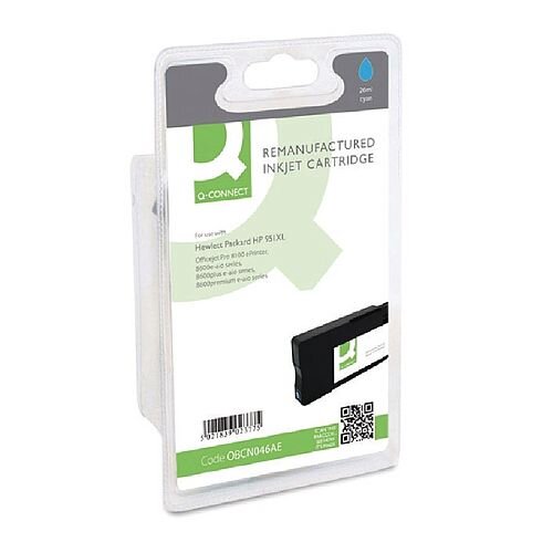 HP 951XL Compatible Cyan High Capacity Inkjet Cartridge CN046AE Q-Connect HP 951XL Compatible Cyan High Capacity Inkjet Cartridge CN046AE Q-Connect