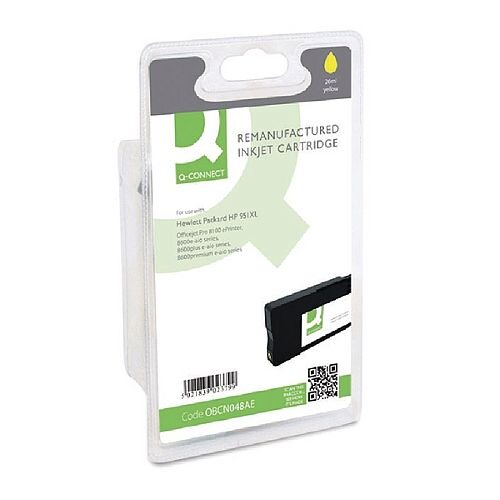 HP 951XL Compatible Yellow High Capacity Inkjet Cartridge CN048AE Q-Connect HP 951XL Compatible Yellow High Capacity Inkjet Cartridge CN048AE Q-Connect