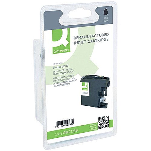 Brother LC-123BK Compatible Black Ink Cartridge LC123BK Q-Connect Brother LC-123BK Compatible Black Ink Cartridge LC123BK Q-Connect