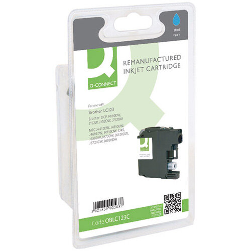 Brother LC-123C Compatible Cyan Ink Cartridge LC123C Q-Connect Brother LC-123C Compatible Cyan Ink Cartridge LC123C Q-Connect