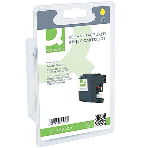 Brother LC-123Y Compatible Yellow Ink Cartridge LC123Y Q-Connect Brother LC-123Y Compatible Yellow Ink Cartridge LC123Y Q-Connect