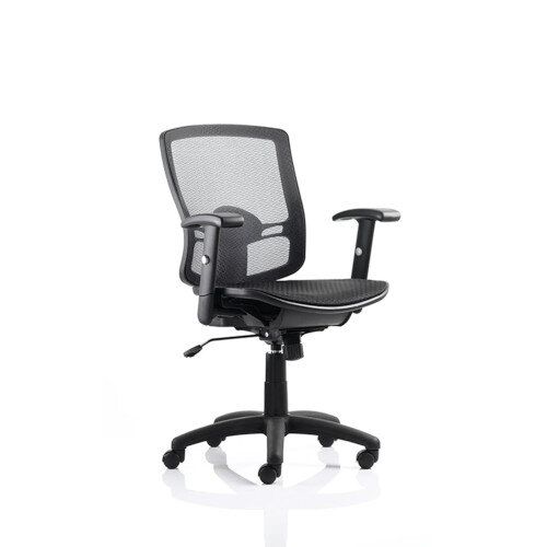 Palma Task Operator Office Chair Black Mesh Back Black With Arms
