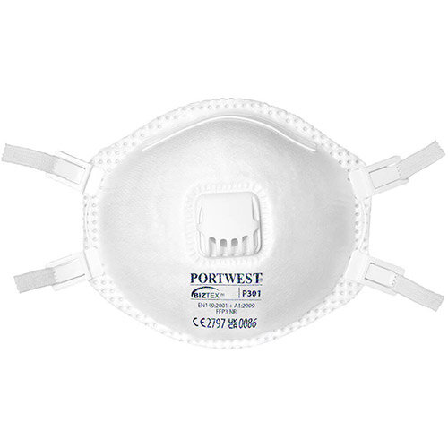 Portwest P301 FFP3 Respirator Valved (Pack of 10) White