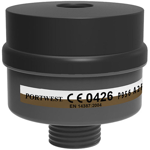 Portwest P956 A2P3 Filter Uni Thread (Pack of 4) Black