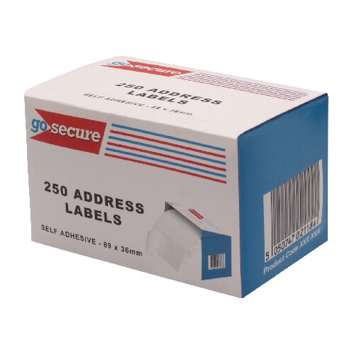 GoSecure Self Adhesive Address Labels 6 Packs of 250 PB02278