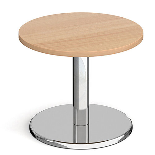 Pisa Circular Beech Coffee Table with Round Chrome Base 600mm