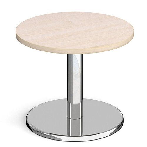 Pisa Circular Maple Coffee Table with Round Chrome Base 600mm Pisa Circular Maple Coffee Table with Round Chrome Base 600mm