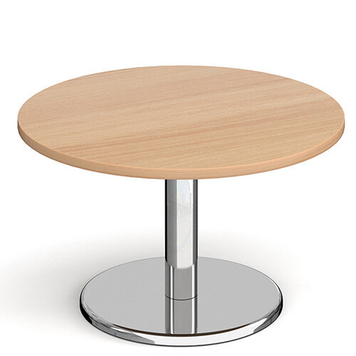 Pisa Circular Beech Coffee Table with Round Chrome Base 800mm Pisa Circular Beech Coffee Table with Round Chrome Base 800mm