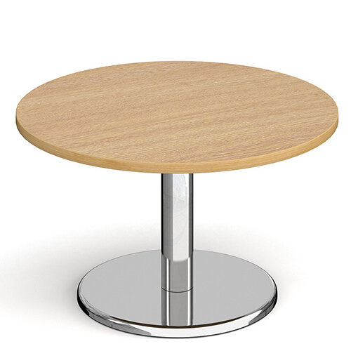 Pisa Circular Oak Coffee Table with Round Chrome Base 800mm Pisa Circular Oak Coffee Table with Round Chrome Base 800mm