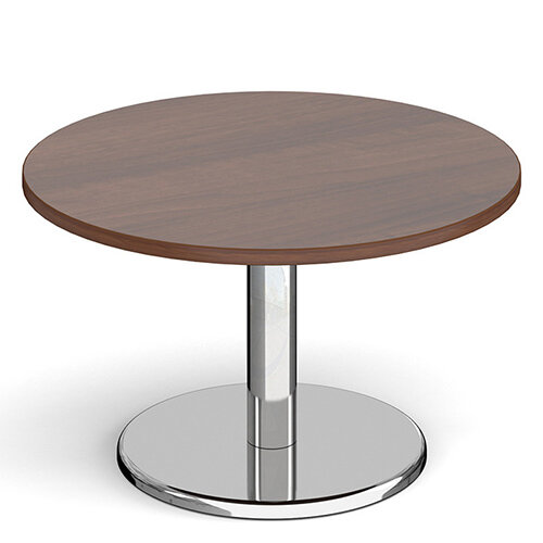 Pisa Circular Walnut Coffee Table with Round Chrome Base 800mm Pisa Circular Walnut Coffee Table with Round Chrome Base 800mm