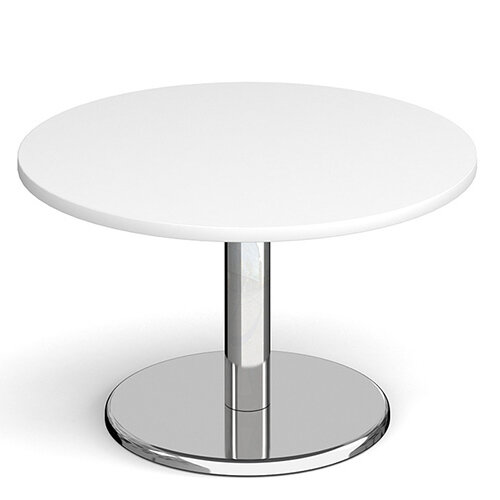 Pisa Circular White Coffee Table with Round Chrome Base 800mm Pisa Circular White Coffee Table with Round Chrome Base 800mm