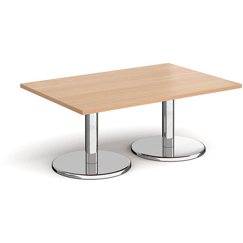 Pisa Rectangular Beech Coffee Table with Round Chrome Bases 1200mmX800mm Pisa Rectangular Beech Coffee Table with Round Chrome Bases 1200mmX800mm