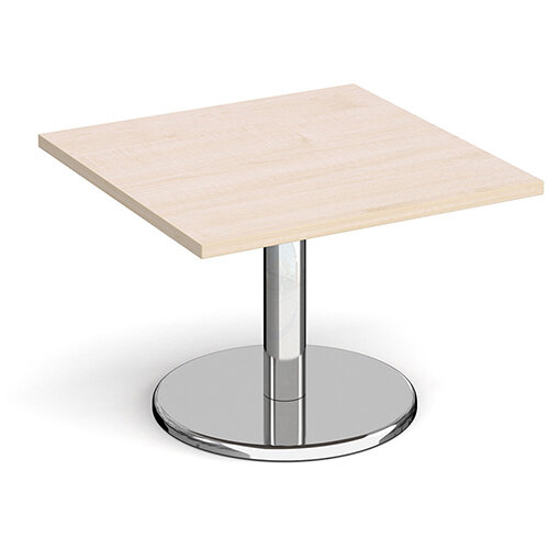 Pisa Square Maple Coffee Table with Round Chrome Base 700mm Pisa Square Maple Coffee Table with Round Chrome Base 700mm