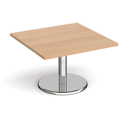 Pisa Square Beech Coffee Table with Round Chrome Base 800mm Pisa Square Beech Coffee Table with Round Chrome Base 800mm