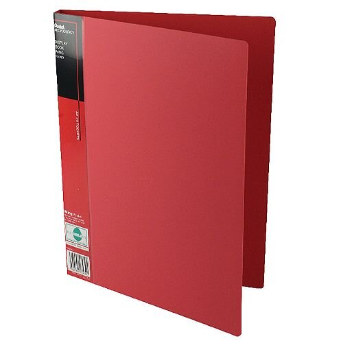 Pentel Recycology Display Book A4 Wing 20-Pocket Red DCF442B Pentel Recycology Display Book A4 Wing 20-Pocket Red DCF442B