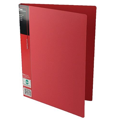 Pentel Recycology Display Book A4 Wing 20-Pocket Red DCF442B