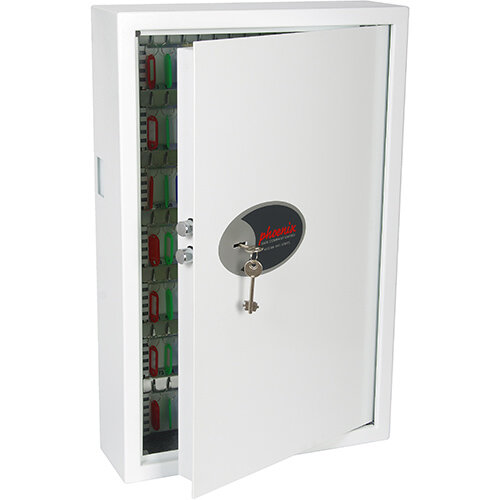 Phoenix Cygnus Key Deposit Safe KS0033K With 144 Key Hooks Key Lock & Deposit Slot White