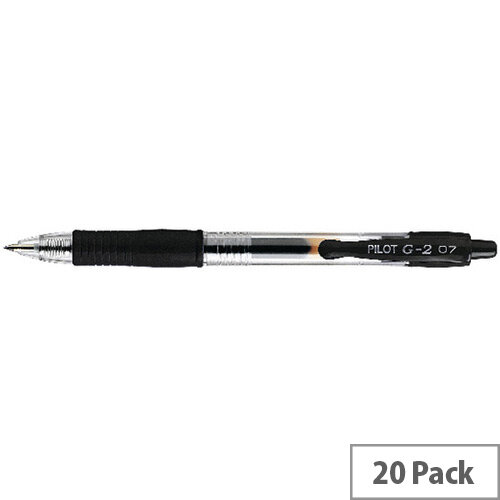 Pilot G-207 Retractable Gel Rollerball Medium Value Pack Black Pack of 20 3131910516460